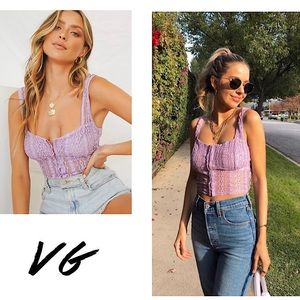 VERGE GIRL - Vintage Feeling Lace Top // LILAC